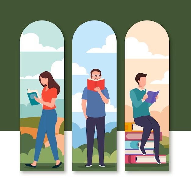 People reading books together