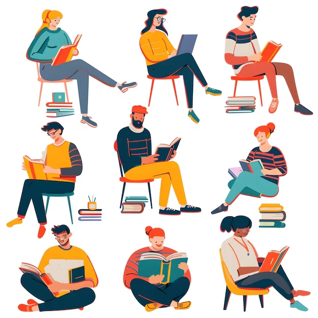 People with books